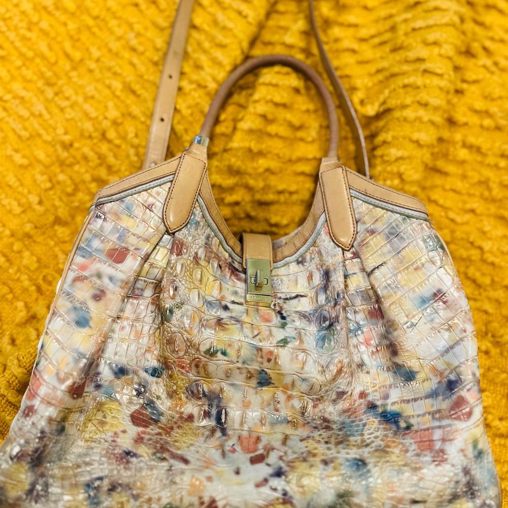 Brahmin Multicolor Crocodile-Embossed Shoulder Bag - Picture 6 of 7